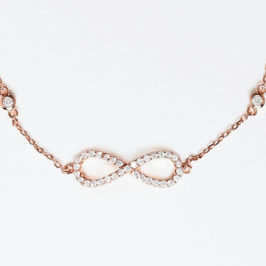 Everlasting Rose gold infinity 925 Sterling Silver Bracelet