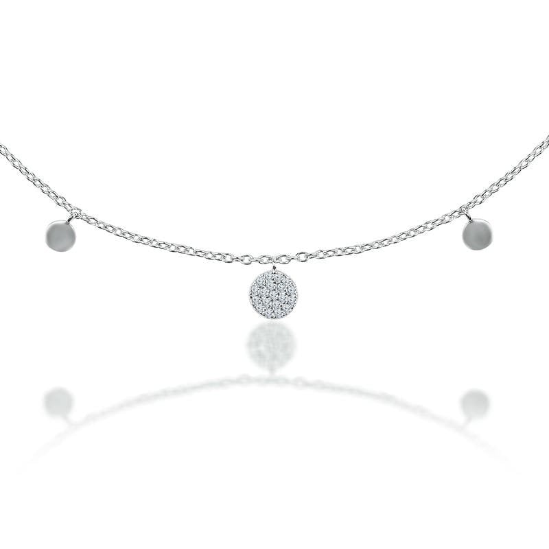 Silver Circle Charmes 925 Sterling Silver Necklace