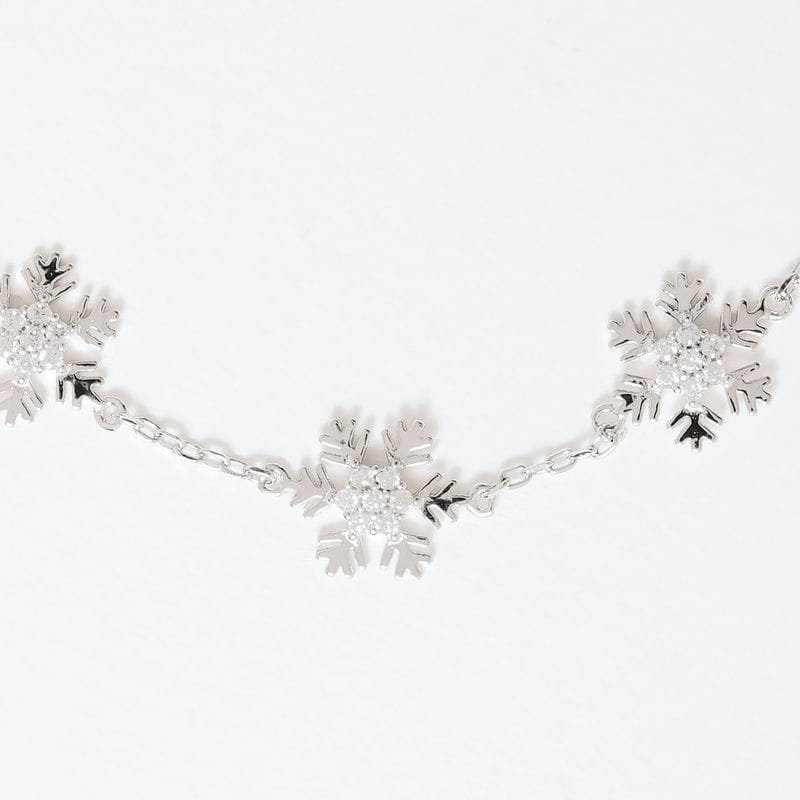 Silver Snowflake Charms 925 Sterling Silver Bracelet