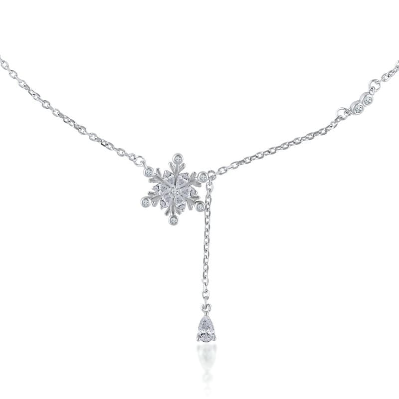 Silver Snowflake Chain Pendent 925 Sterling Silver Necklace