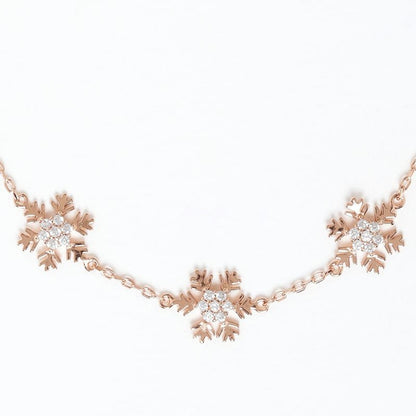 Rose gold Snowflake Charms 925 Sterling Silver Bracelet