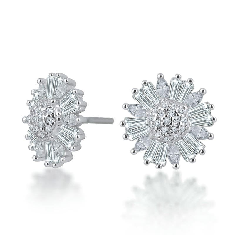 Silver Sunflower Studds 925 Sterling Silver Earrings