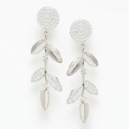 Silver Hanging Leaf Studds 925 Sterling Silver Earrings