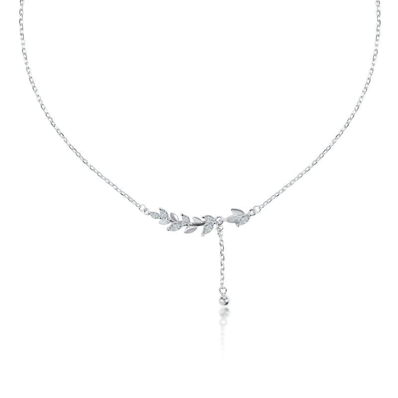 Silver Leaf Chain Pendent 925 Sterling Silver Necklace