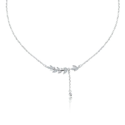 Silver Leaf Chain Pendent 925 Sterling Silver Necklace