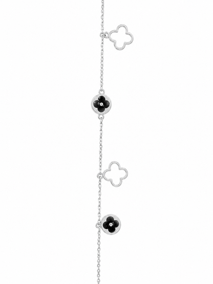 Silver Clover Leaf charm 925 Sterling Silver Bracelet
