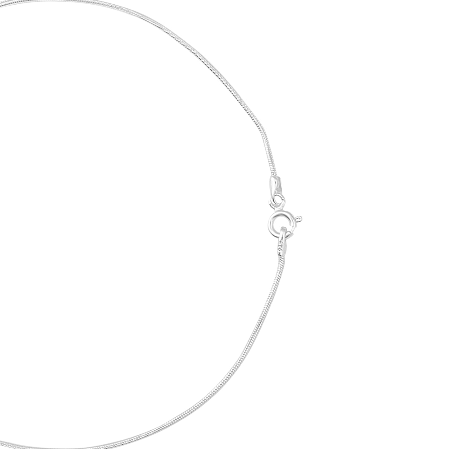 Silver Round Classic Snake 925 Sterming Silver Anklet (Set of 1)