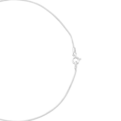 Silver Round Classic Snake 925 Sterming Silver Anklet (Set of 1)