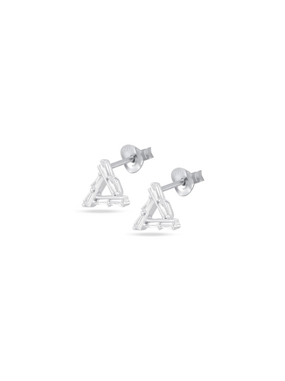 Silver Triangle Everyday Studs 925 Sterling Silver Earrings