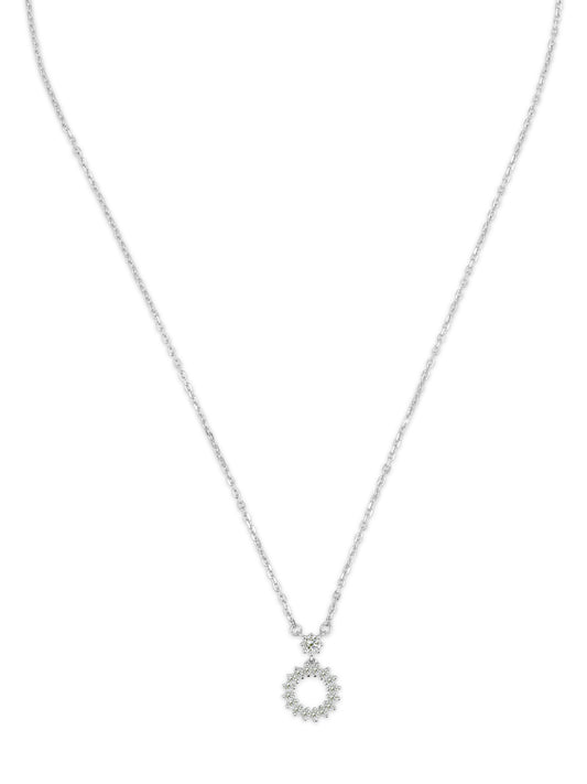 Sllver Round Pendent Everyday 925 Sterling Silver Necklace