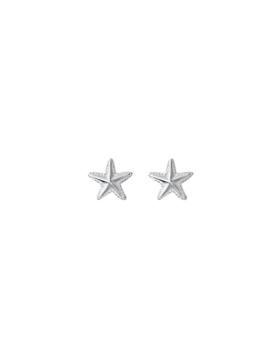 Silver Ocean Starfish Studs 925 Sterling Silver Earrings