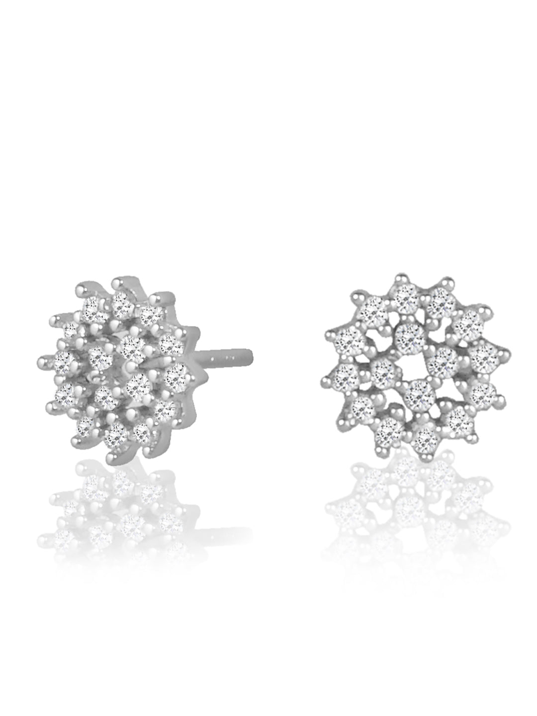 Silver Everyday Studded Round Studs 925 Sterling Silver Earrings