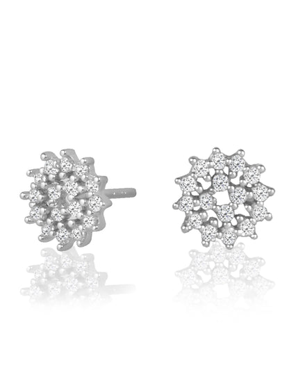 Silver Everyday Studded Round Studs 925 Sterling Silver Earrings