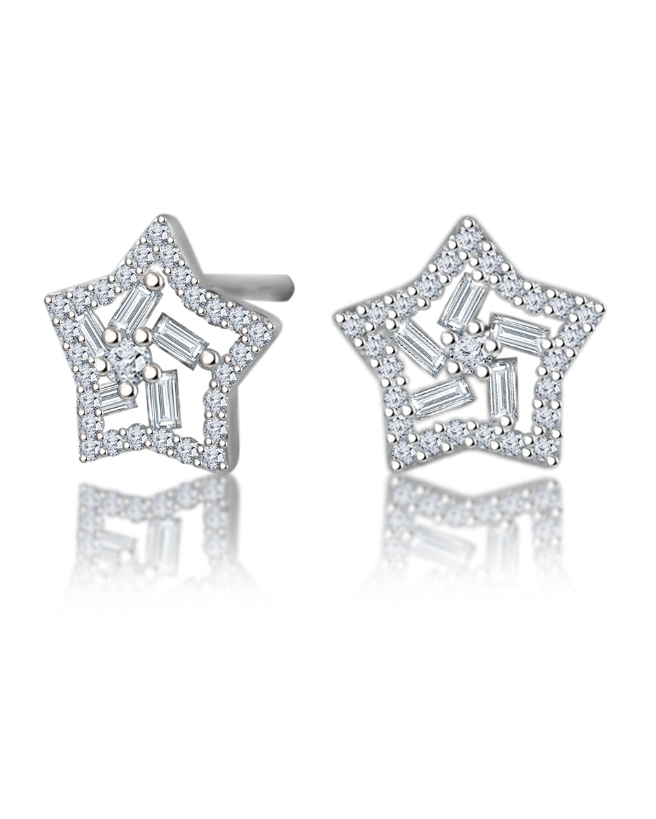 Silver Star in the sky 925 Sterling Silver Earrings