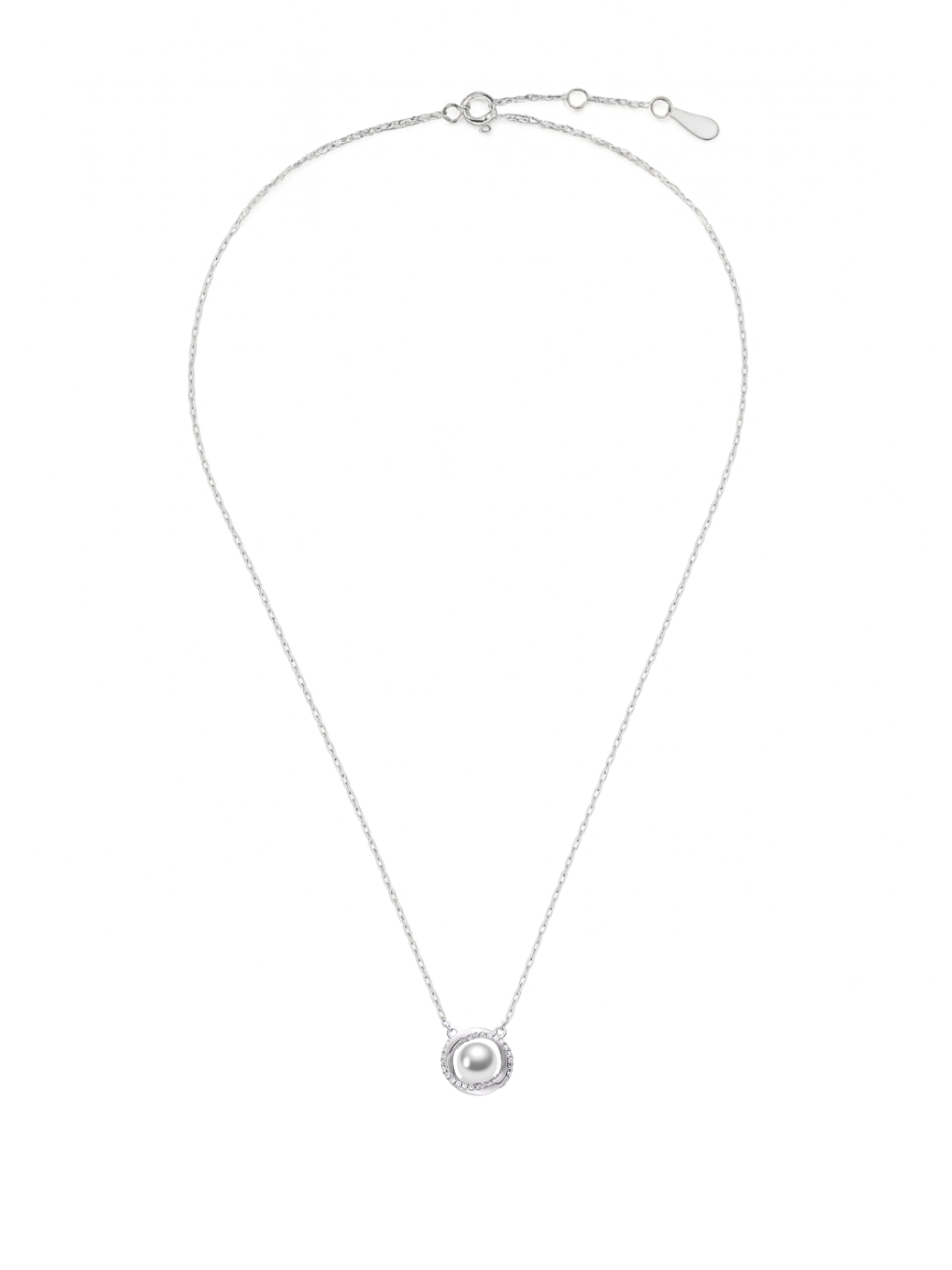 Celeste Halo Pearl 925 Sterling Silver Pendant Necklace For Women