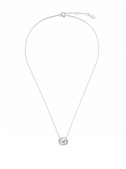 Celeste Halo Pearl 925 Sterling Silver Pendant Necklace For Women