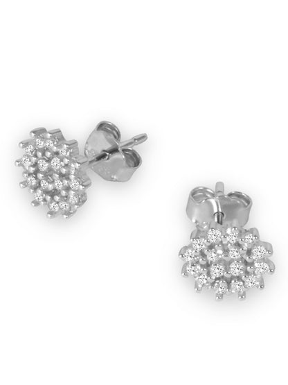 Silver Everyday Studded Round Studs 925 Sterling Silver Earrings