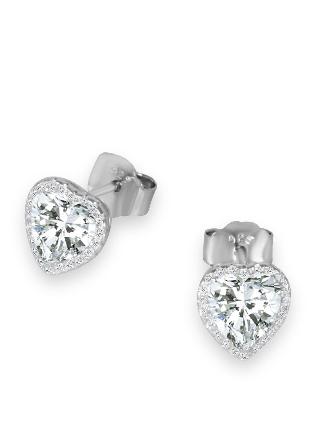 Silver Fall in Love heart 925 Sterling Silver Earrings