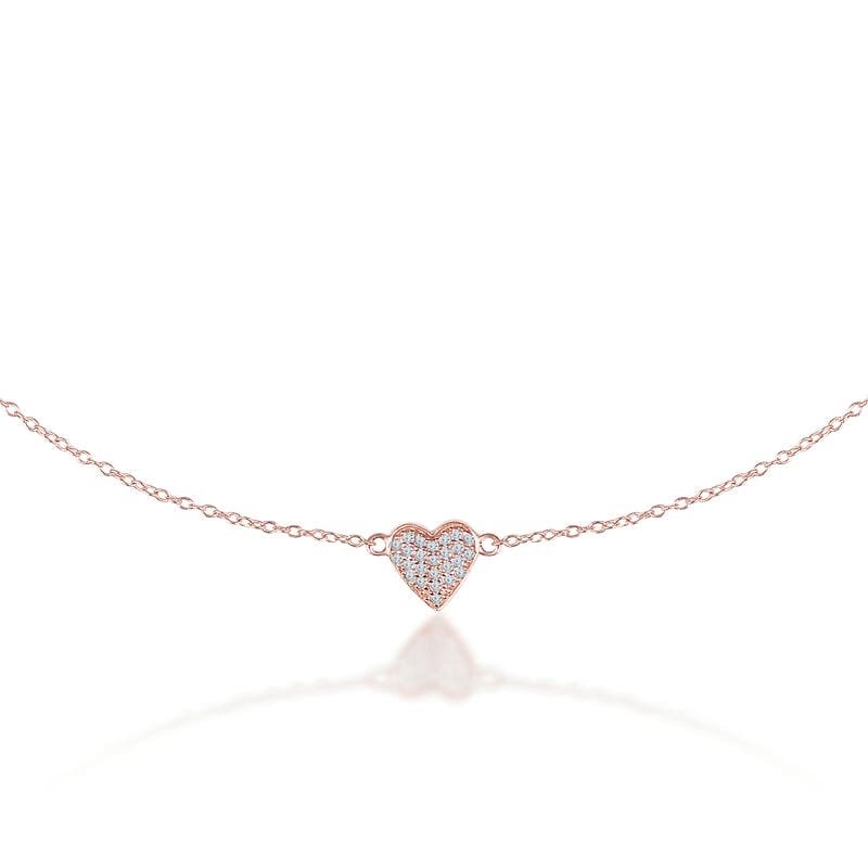 Rose Gold Everlasting Love Heart 925 Sterling Silver Necklace