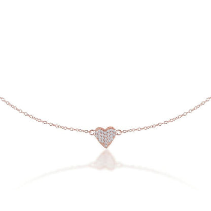 Rose Gold Everlasting Love Heart 925 Sterling Silver Necklace