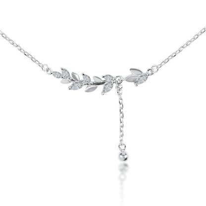 Silver Leaf Chain Pendent 925 Sterling Silver Necklace