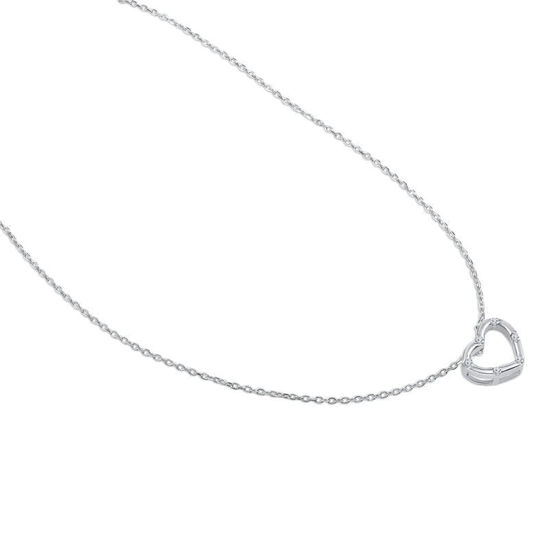 Silver Silver Halo Heart Chain Pendent 925 Sterling Silver Necklace