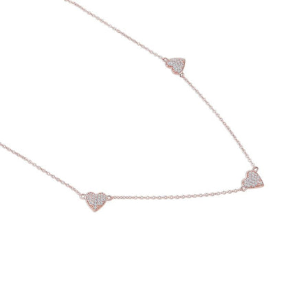 Rose Gold Everlasting Love Heart 925 Sterling Silver Necklace